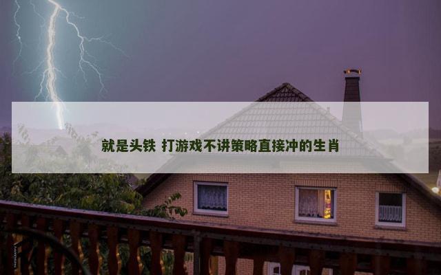 就是头铁 打游戏不讲策略直接冲的生肖