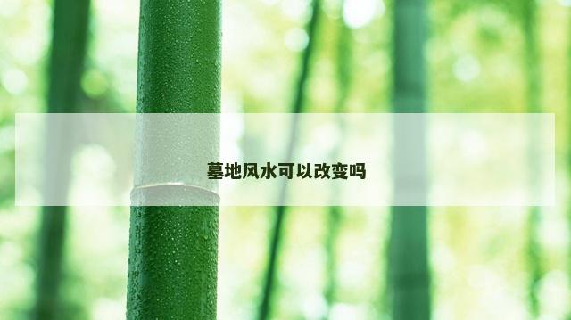 墓地风水可以改变吗