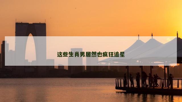 这些生肖男居然也疯狂追星