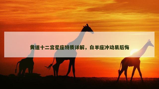 黄道十二宫星座特质详解，白羊座冲动易后悔