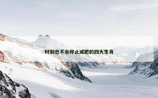 时刻也不会停止减肥的四大生肖