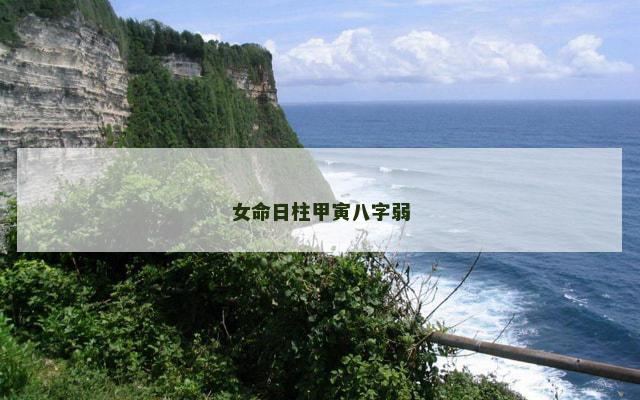 女命日柱甲寅八字弱