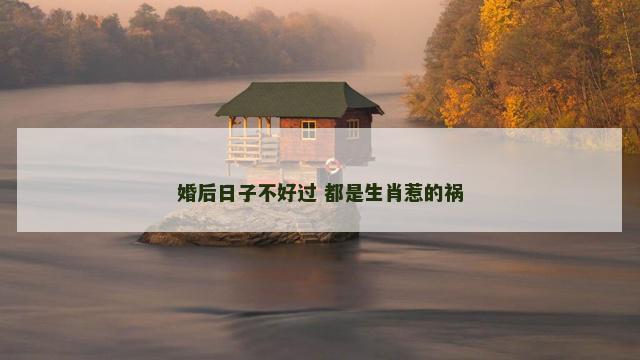 婚后日子不好过 都是生肖惹的祸
