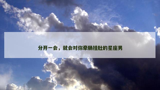 分开一会，就会对你牵肠挂肚的星座男