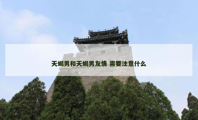 天蝎男和天蝎男友情 需要注意什么