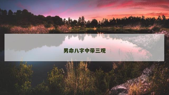 男命八字中带三观