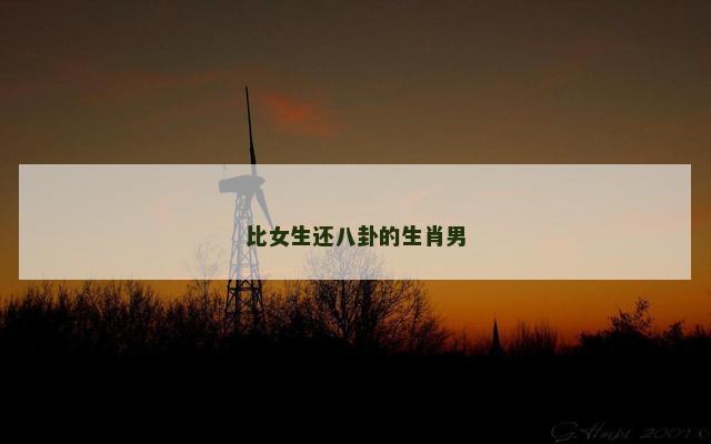 比女生还八卦的生肖男