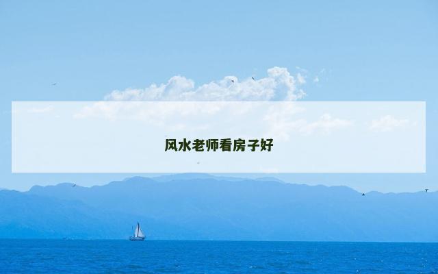 风水老师看房子好