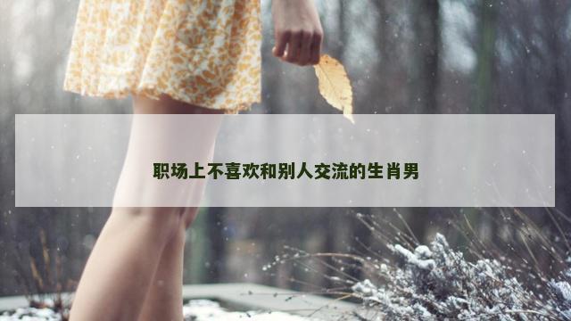 职场上不喜欢和别人交流的生肖男
