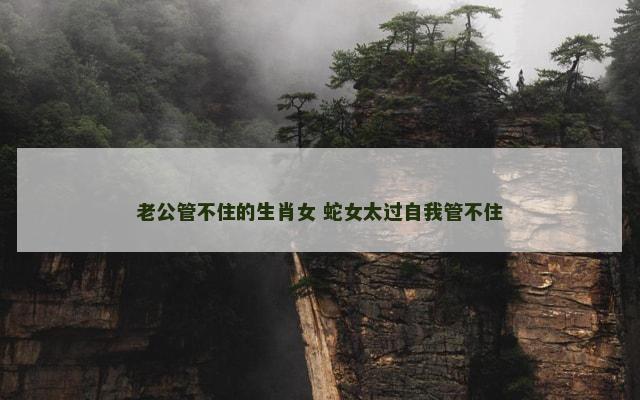 老公管不住的生肖女 蛇女太过自我管不住