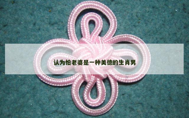 认为怕老婆是一种美德的生肖男