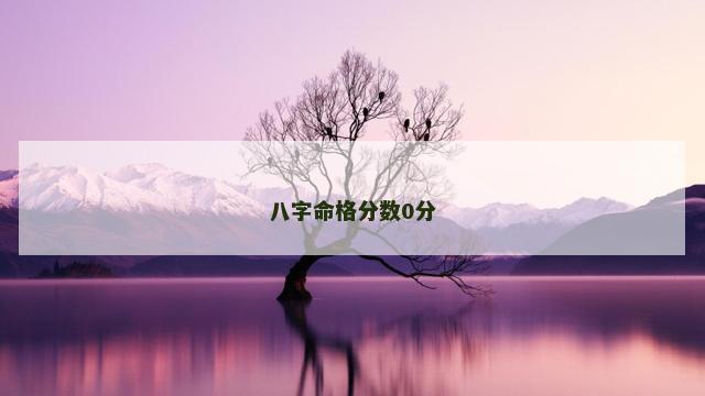 八字命格分数0分