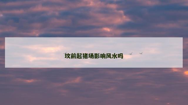 坟前起猪场影响风水吗