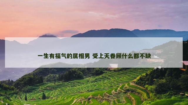 一生有福气的属相男 受上天眷顾什么都不缺