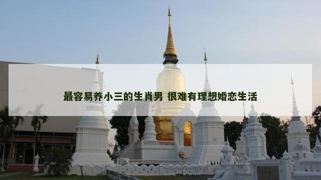 最容易养小三的生肖男 很难有理想婚恋生活
