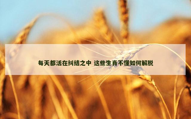 每天都活在纠结之中 这些生肖不懂如何解脱