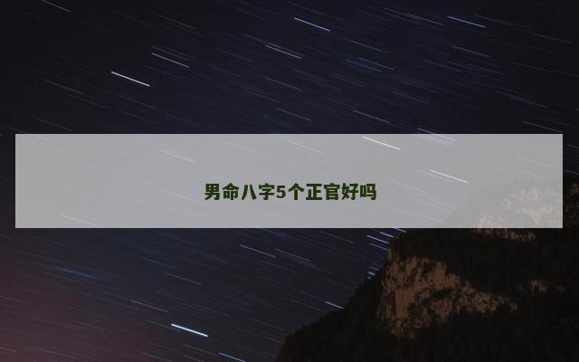 男命八字5个正官好吗