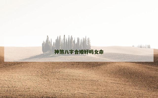 神煞八字合婚好吗女命