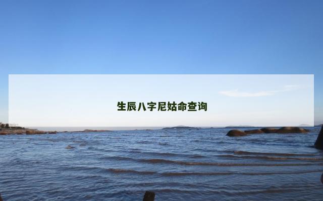 生辰八字尼姑命查询