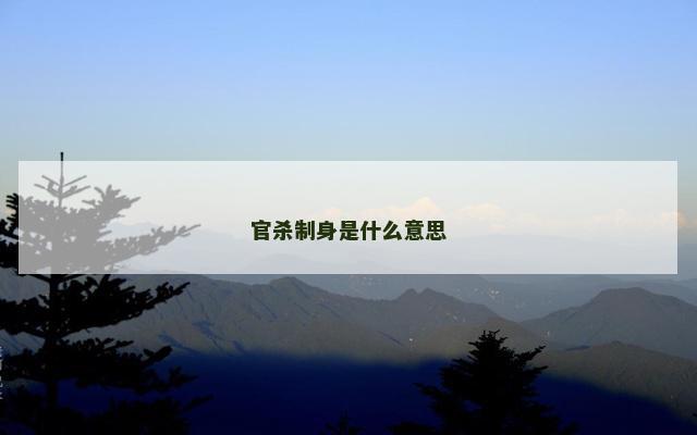 官杀制身是什么意思