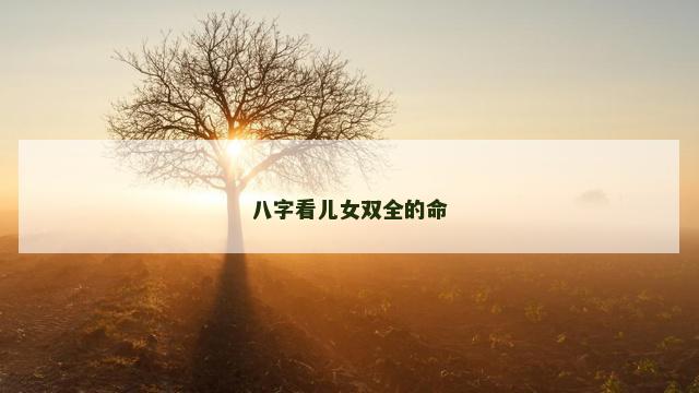 八字看儿女双全的命