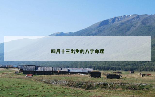 四月十三出生的八字命理