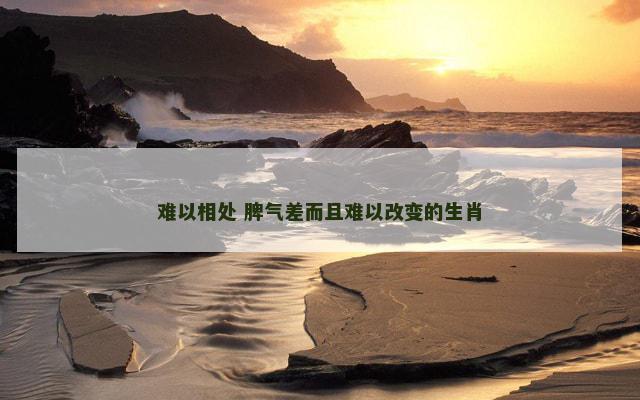 难以相处 脾气差而且难以改变的生肖