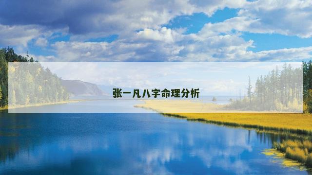 张一凡八字命理分析