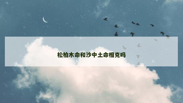 松柏木命和沙中土命相克吗