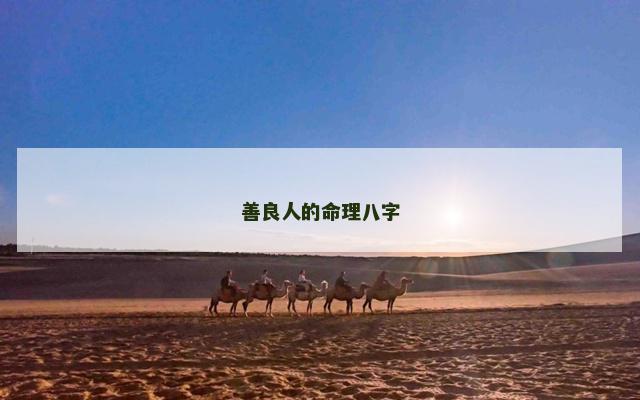善良人的命理八字