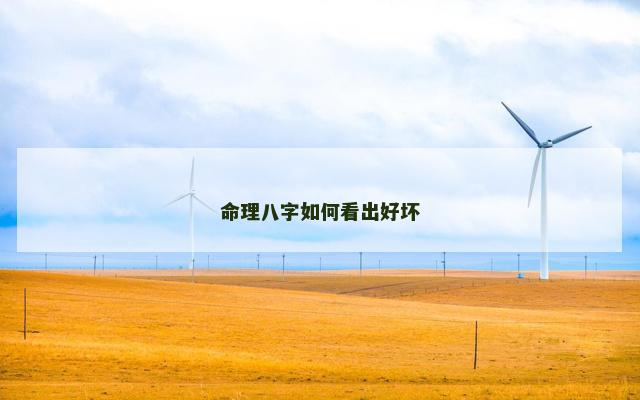命理八字如何看出好坏