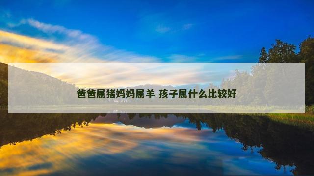 爸爸属猪妈妈属羊 孩子属什么比较好