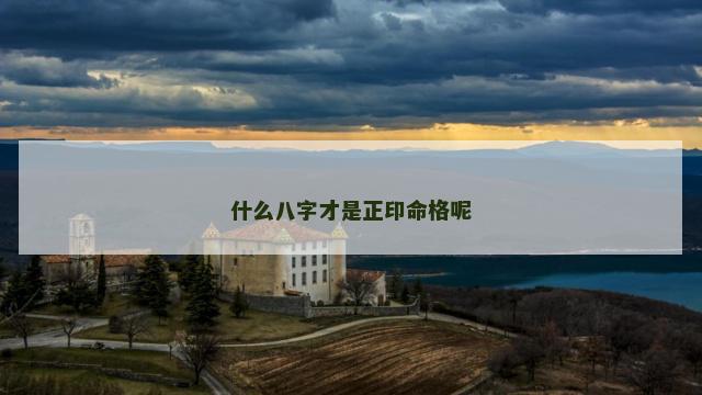 什么八字才是正印命格呢