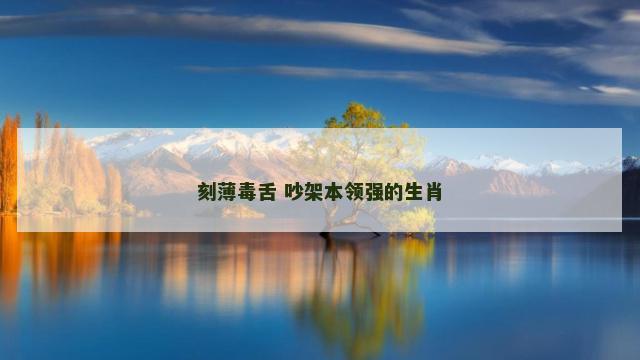 刻薄毒舌 吵架本领强的生肖