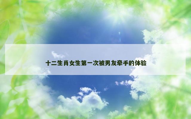 十二生肖女生第一次被男友牵手的体验