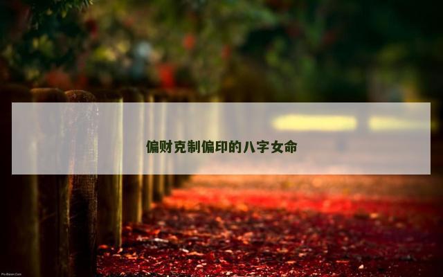 偏财克制偏印的八字女命