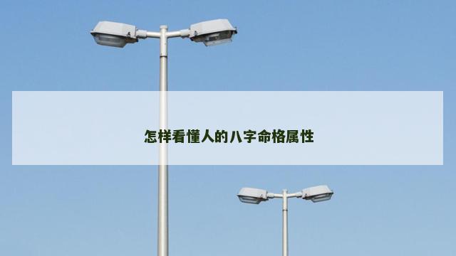 怎样看懂人的八字命格属性