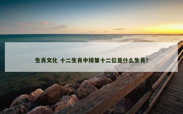 生肖文化 十二生肖中排第十二位是什么生肖?