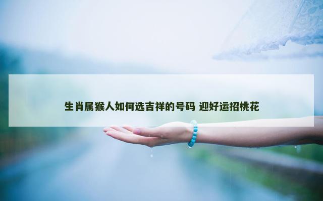 生肖属猴人如何选吉祥的号码 迎好运招桃花
