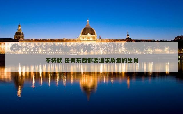 不将就 任何东西都要追求质量的生肖