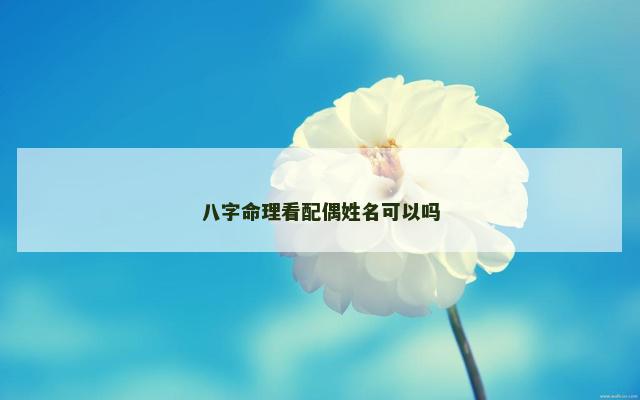 八字命理看配偶姓名可以吗