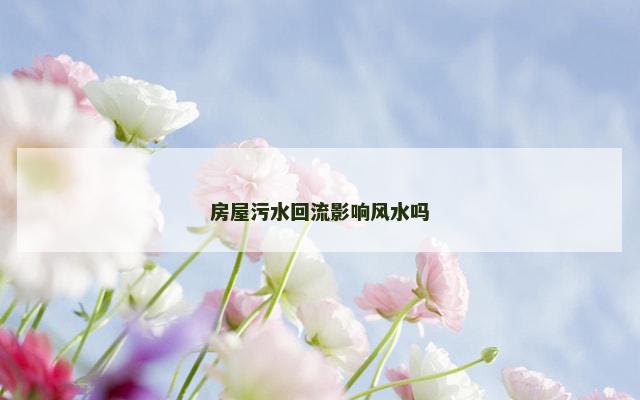 房屋污水回流影响风水吗