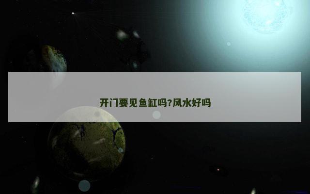 开门要见鱼缸吗?风水好吗