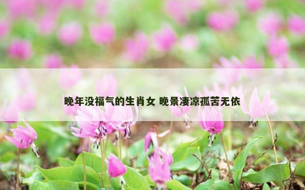 晚年没福气的生肖女 晚景凄凉孤苦无依