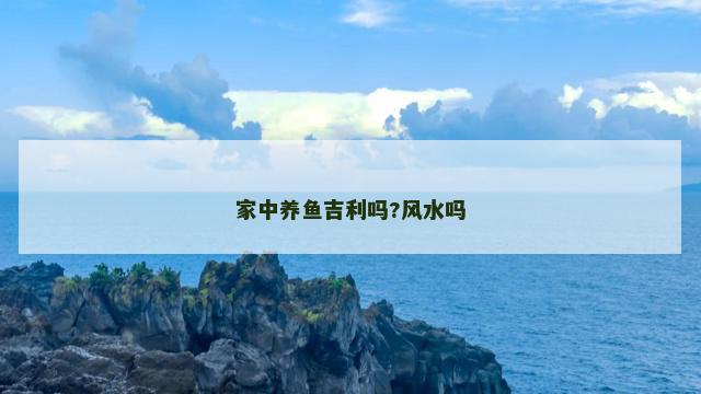 家中养鱼吉利吗?风水吗