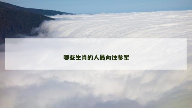 哪些生肖的人最向往参军