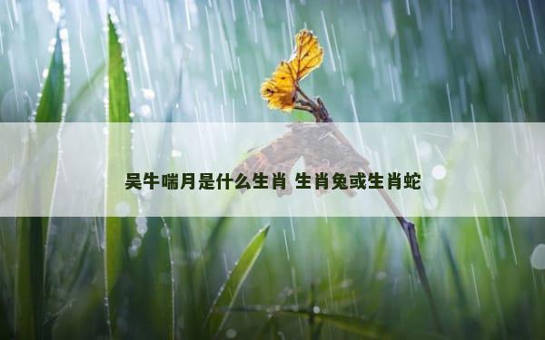 吴牛喘月是什么生肖 生肖兔或生肖蛇