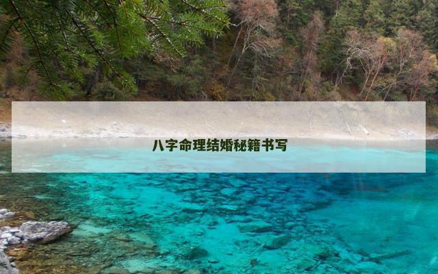 八字命理结婚秘籍书写