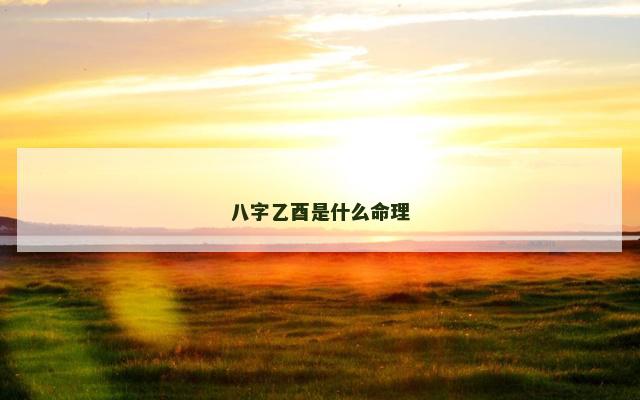 八字乙酉是什么命理