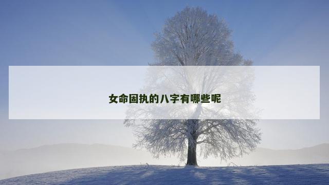 女命固执的八字有哪些呢